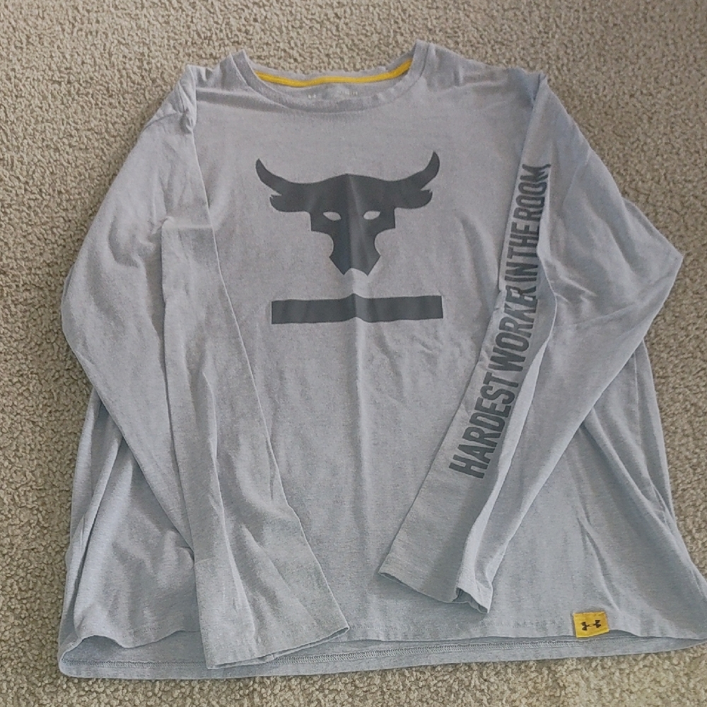 Under Armour Light Gray Project Rock Long Sleeve Tee